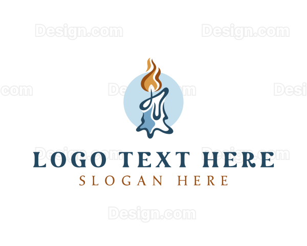 Wax Candle Flame Logo