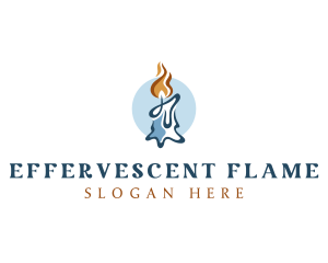 Wax Candle Flame logo design