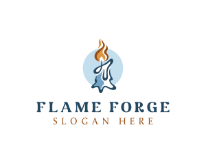 Wax Candle Flame logo design