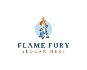 Wax Candle Flame logo design