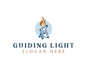 Wax Candle Flame logo design