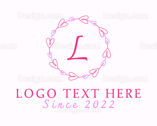 Lovely Fashion Heart Wreath Logo