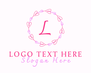 Lovely Fashion Heart Wreath Logo