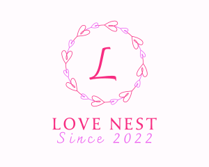 Lovely Fashion Heart Wreath logo design