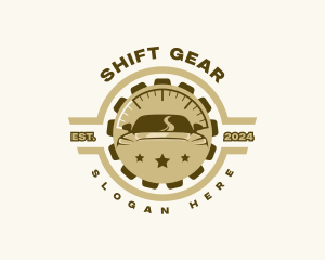 Car Gear Speedometer logo design