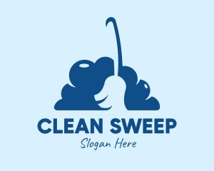 Broom Cloud Sanitation logo design