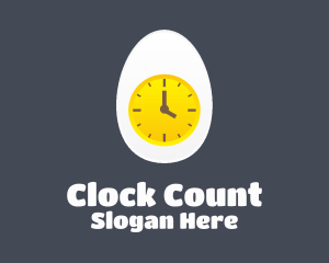 Egg Yolk Clock logo design