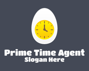 Egg Yolk Clock logo design