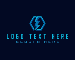 Electric Power Hexagon Logo