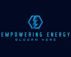 Electric Power Hexagon logo design