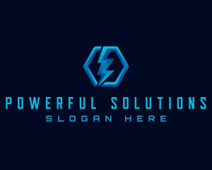 Electric Power Hexagon logo design