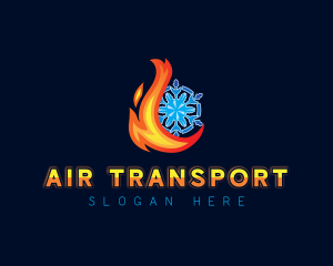 Thermal Flame Snowflake  logo design