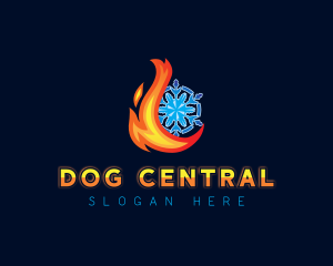 Thermal Flame Snowflake  logo design