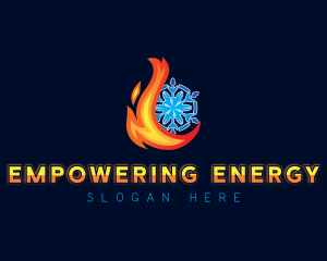 Thermal Flame Snowflake  logo design