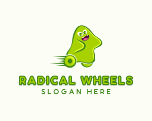 Monster Slime Wheels logo design