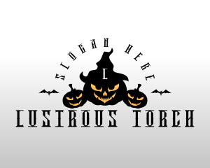 Creepy Halloween Pumpkin logo design