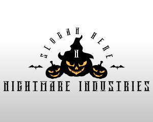 Creepy Halloween Pumpkin logo design