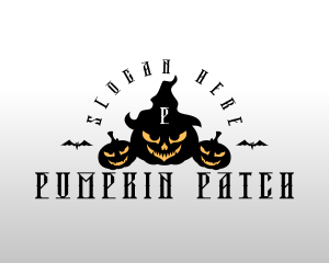 Creepy Halloween Pumpkin logo design