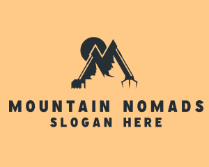 Mountain Crane Letter M logo design