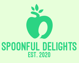 Green Apple Spoon logo design