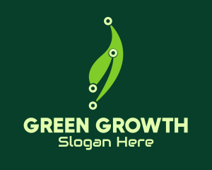 Green Tech Leaf logo design