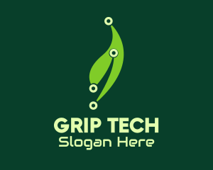 Green Tech Leaf logo design