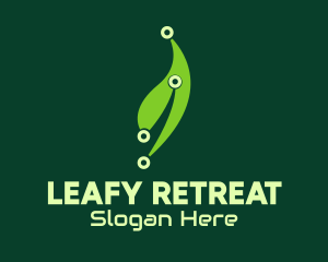 Green Tech Leaf logo design