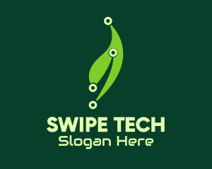 Green Tech Leaf logo design