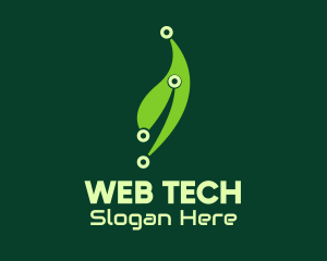 Green Tech Leaf logo design