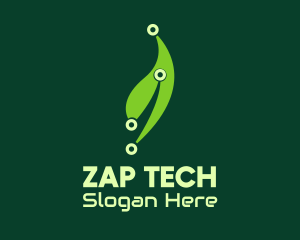 Green Tech Leaf logo design