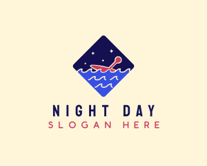 Beach Kayak Night logo design