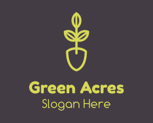 Green Seedling Shovel logo design