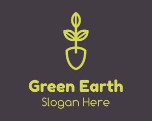 Green Seedling Shovel logo design