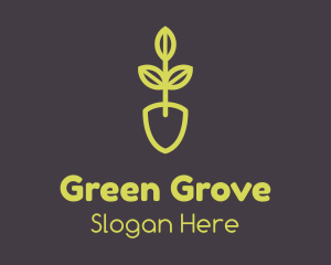 Green Seedling Shovel logo design