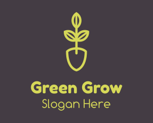 Green Seedling Shovel logo design