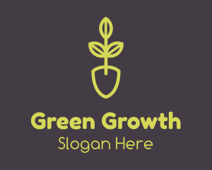 Green Seedling Shovel logo design