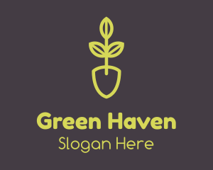 Green Seedling Shovel logo design