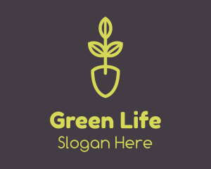 Green Seedling Shovel logo design