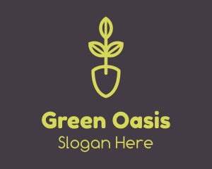 Green Seedling Shovel logo design