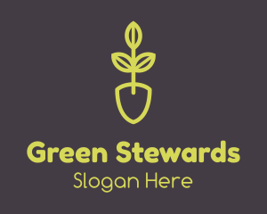 Green Seedling Shovel logo design