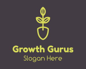 Green Seedling Shovel logo design