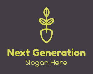 Green Seedling Shovel logo design