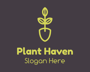 Green Seedling Shovel logo design