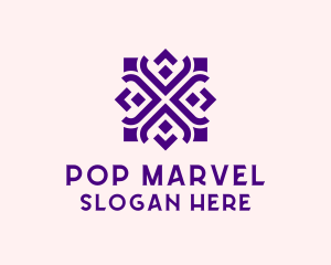 Square Floral Pattern  logo design