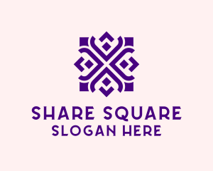 Square Floral Pattern  logo design
