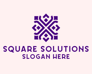 Square Floral Pattern  logo design