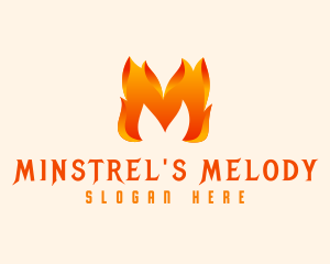 Hot Fire Letter M logo design