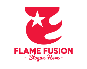 Patriotic Flaming Star logo design