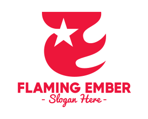 Patriotic Flaming Star logo design