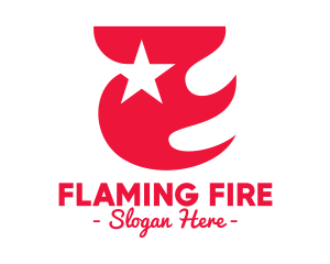 Patriotic Flaming Star logo design